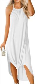 img 4 attached to GRECERELLE Women'S Loose Casual Sundress Halter Sleeveless Long Dress Side Slit Maxi Dresses