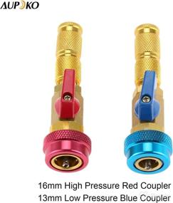 img 2 attached to 🔧 Aupoko R134A R12 Valve Core Quick Remover Installer: Adjustable High and Low Pressure Tool Set, 2 Pack (Red/Blue)
