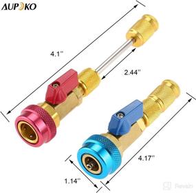 img 1 attached to 🔧 Aupoko R134A R12 Valve Core Quick Remover Installer: Adjustable High and Low Pressure Tool Set, 2 Pack (Red/Blue)