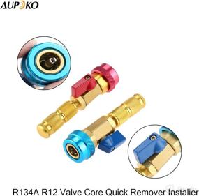img 3 attached to 🔧 Aupoko R134A R12 Valve Core Quick Remover Installer: Adjustable High and Low Pressure Tool Set, 2 Pack (Red/Blue)