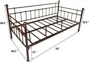 img 1 attached to Twin Metal Daybed Frame Platform Base Box Spring Replacement Bed Sofa For Living Room Guest Room Dark Copper