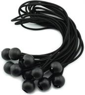 🔗 hj garden 12pcs 12 inches (30cm) black ball bungee cords - elastic string tie down straps for canopy, tarp, tent fixation logo