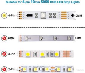 img 3 attached to 10-Pack LED Strip Connector – 4 Pin, 10mm 💡 Gapless Adapter for SMD 5050 RGB LED Light Strip Kit