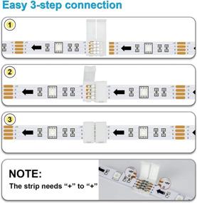 img 2 attached to 10-Pack LED Strip Connector – 4 Pin, 10mm 💡 Gapless Adapter for SMD 5050 RGB LED Light Strip Kit