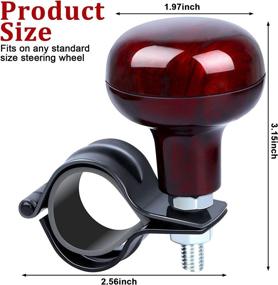 img 2 attached to 🚗 3 Pcs Woodgrain Steering Wheel Spinner Booster - Premium Power Handles for Easy Turning - Ideal for Vehicles, Cars, Trucks, Vans, Forklifts, Mowers, and Tractors