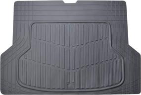 img 4 attached to August Auto Heavy Duty Rubber Universal All Weather Cargo Mats – Trimmable to Fit, Cargo Liner Floor Mat Set for Sedans, SUVs, Trucks, Vans – Gray, Pack of 1