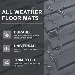 img 1 attached to August Auto Heavy Duty Rubber Universal All Weather Cargo Mats – Trimmable to Fit, Cargo Liner Floor Mat Set for Sedans, SUVs, Trucks, Vans – Gray, Pack of 1