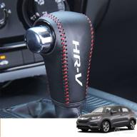 enhance your honda hr-v with great-luck genuine leather automatic gear shift knob cover - red stitches edition логотип