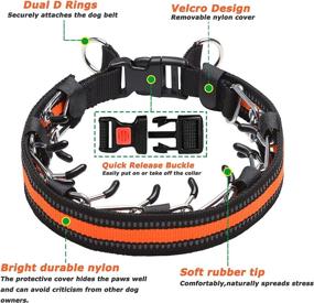 img 3 attached to 🐶 ATO-DJCX Reflective Prong Collar for Effective Dog Training, Adjustable Spike Pinch Collar with Quick Release Buckle for All Dog Sizes