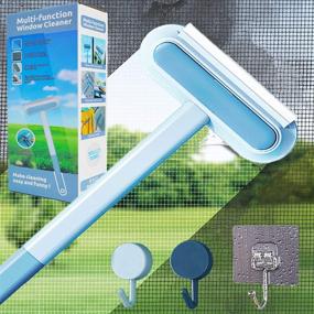 img 4 attached to Multipurpose Window Screen Cleaner Brush with Handle - Magic Window Cleaning Brush for Window Washer Squeegee Kit, Window Cleaner Squeegee, Window Track and Seal Cleaning Tools
