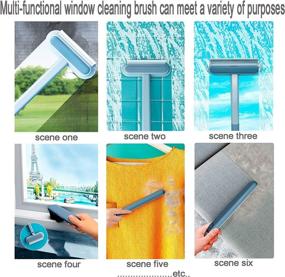 img 2 attached to Multipurpose Window Screen Cleaner Brush with Handle - Magic Window Cleaning Brush for Window Washer Squeegee Kit, Window Cleaner Squeegee, Window Track and Seal Cleaning Tools