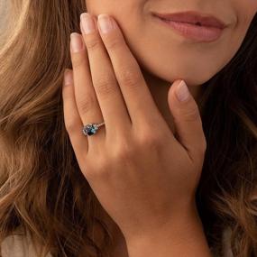 img 3 attached to Stunning Color Changing Alexandrite Ring For Women In 14K White Gold - 2.78 Carats With Genuine White Topaz And Comfort Fit - Available In Sizes 5 To 9