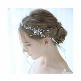 img 4 attached to Add Sparkle To Your Wedding Look With Edary'S Crystal Hair Vine Headpiece In Elegant Silver