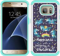s7 case, galaxy s7 case, magicsky [shock absorption] studded rhinestone bling hybrid dual layer armor defender protective case cover for samsung galaxy s7 (unicorns) logo