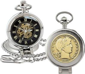 img 4 attached to Coin Magnifying Silvertone Certificate Authenticity Men's Watches best in Pocket Watches