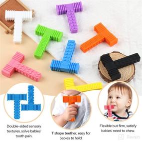 img 2 attached to 🧸 Nearbyme 2 Pack Sensory Chew Stick Toys: T Style Silicone Chewing Sticks for Autistic Chewers, ADHD, Special Needs - Perfect for Baby Kids Boys and Girls, Baby Nursing (White, Black)
