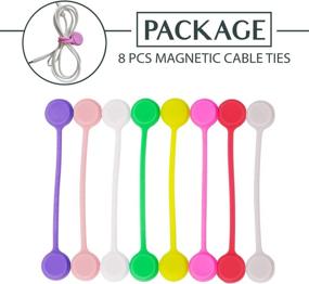 img 1 attached to 🔌 8Pcs Multicolor Cord Ties for Electrical Cords - Heavy Duty Magnetic Cable Clips & Silicone Wraps - Organize and Manage Desk Cables with Reusable USB Cord Clips & Wire Twist Ties