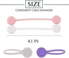 img 3 attached to 🔌 8Pcs Multicolor Cord Ties for Electrical Cords - Heavy Duty Magnetic Cable Clips & Silicone Wraps - Organize and Manage Desk Cables with Reusable USB Cord Clips & Wire Twist Ties