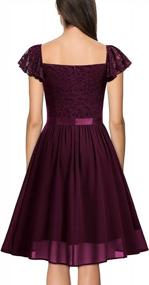 img 3 attached to MISSMAY Women'S Vintage V-Neck Floral Lace Ruffle Sleeve Cocktail Party Dress For Women