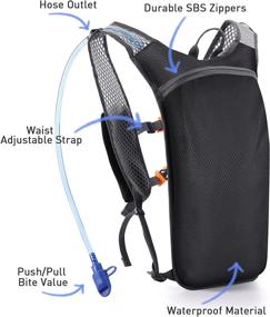 img 2 attached to 💧 H2O Comfort: Hydration Pack Vest with 2L Water Bladder, Lightweight Adjustable Backpack for Running, Cycling, Hiking