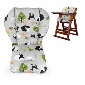 img 3 attached to Protect Your Baby With Twoworld High Chair Cushion And Straps - Grey Sheep Design