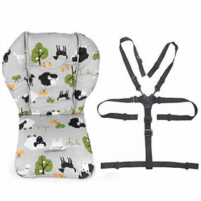 img 4 attached to Protect Your Baby With Twoworld High Chair Cushion And Straps - Grey Sheep Design