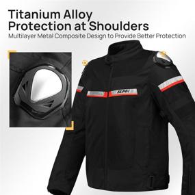 img 2 attached to 🧥 ILM Mesh Motorcycle Riding Jacket: CE Armored Alloy Shoulder Pads for Men and Women - Breathable Dirt Bike Motocross Jacket - Model BJK01 (Black, 4X-Large)