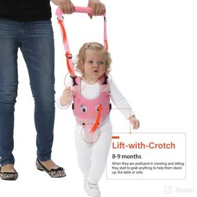 img 2 attached to 👶 Adjustable Handheld Baby Walking Harness - Safe Standing & Walk Learning Helper for 8+ Months Baby with Detachable Crotch - Pink-Chick Design