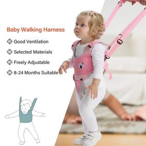 img 3 attached to 👶 Adjustable Handheld Baby Walking Harness - Safe Standing & Walk Learning Helper for 8+ Months Baby with Detachable Crotch - Pink-Chick Design