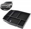 richeer center console organizer tray for 2015-2017 f150 | black abs material | armrest box secondary storage | compatible with oem console accessories logo