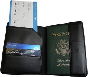 img 1 attached to NFL RFID блокирующая кожаная обложка для паспорта и идентификационная багажная бирка для безопасного путешествия, защита личной информации, органайзер для проездных документов