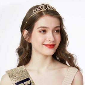 img 2 attached to Birthday Royalty: The Perfect "Birthday Queen" Sash & Rhinestone Tiara Kit For Women'S 21St And 30Th Birthday Celebrations (Gold Glitter With Black Lettering)