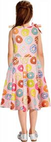 img 2 attached to Stylish And Comfortable Summer Sundress For Girls: Sleeveless Shoulder Strap Tie With Button, Ideal For Ages 6-12 Years By ALISISTER