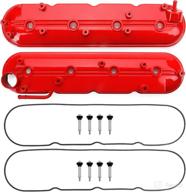 red valve covers for silverado, sierra, express, savana, avalanche, suburban, trailblazer, tahoe, yukon, 🔴 escalade, camaro, corvette, cts-v, firebird, gto- compatible with 4.8l, 5.3l, 6.0l, 5.7l, 6.2l v8 engines logo