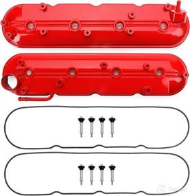 img 4 attached to Red Valve Covers for Silverado, Sierra, Express, Savana, Avalanche, Suburban, Trailblazer, Tahoe, Yukon, 🔴 Escalade, Camaro, Corvette, CTS-V, Firebird, GTO- Compatible with 4.8L, 5.3L, 6.0L, 5.7L, 6.2L V8 Engines