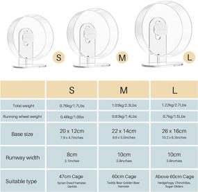 img 3 attached to 🐹 Silent Acrylic Hamster Exercise Wheel - Adjustable Base Transparent Running Wheel for Small Animals like Gerbils, Mice, Degus, Hedgehog, and More by BUCATSTATE