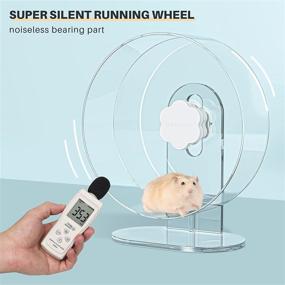 img 1 attached to 🐹 Silent Acrylic Hamster Exercise Wheel - Adjustable Base Transparent Running Wheel for Small Animals like Gerbils, Mice, Degus, Hedgehog, and More by BUCATSTATE