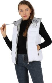 img 3 attached to Qiaomai Womens Sleeveless Quilted White XS Women's Clothing via Coats, Jackets & Vests