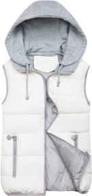 img 4 attached to Qiaomai Womens Sleeveless Quilted White XS Women's Clothing via Coats, Jackets & Vests