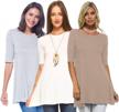 isaac liev women's tunic top – 3 pack casual 3/4 sleeve scoop neck long flowy swing basic blouses t shirts made in usa logo