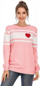 img 4 attached to Shermie Women'S Crew Neck Pullover Sweaters Long Sleeve Knitted Striped Sweater