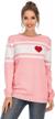 shermie women's crew neck pullover sweaters long sleeve knitted striped sweater logo
