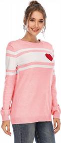 img 1 attached to Shermie Women'S Crew Neck Pullover Sweaters Long Sleeve Knitted Striped Sweater