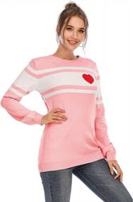 img 3 attached to Shermie Women'S Crew Neck Pullover Sweaters Long Sleeve Knitted Striped Sweater