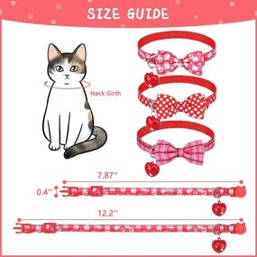 img 3 attached to 🐱 KOOLTAIL 3 Pack Cat Collar Breakaway Adjustable with Bow Tie and Bell - Ideal for Kittens, Puppies, and Kitty Cats