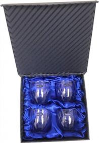 img 1 attached to Set Of 4 Double Walled Glass Shot Glasses And Espresso Cups - 3 Oz. Each With Gift Box By Amlong Crystal