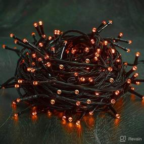 img 1 attached to 🎃 300 LED Halloween Lights, 98.5FT Halloween String Lights with 8 Lighting Modes, Waterproof & Connectable Mini Lights, Plug in for Indoor Outdoor Holiday Christmas Party Bedroom Decorations (Orange) - Enhanced SEO