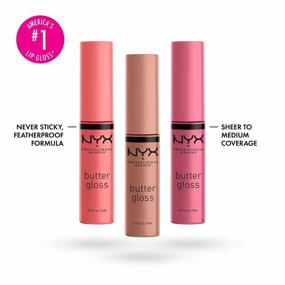 img 3 attached to NYX PROFESSIONAL MAKEUP Butter Gloss - Pack Of 3 Lip Gloss (Ангел Фуд Торт, Крем-Брюле, Мадлен)