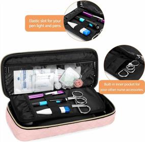 img 2 attached to Damero Protective Stethoscope Case With Divider For Nurse Accessories, Stethoscope Carrying Bag Travel Case Compatible With 3M Littmann/ADC/Omron Stethoscope And Others, Misty Rose