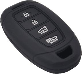 img 1 attached to 🔑 WEIBISS 2 Pack Silicone Rubber Remote Key Fob Cover - Black | For Hyundai Kona Azera Grandeur IG